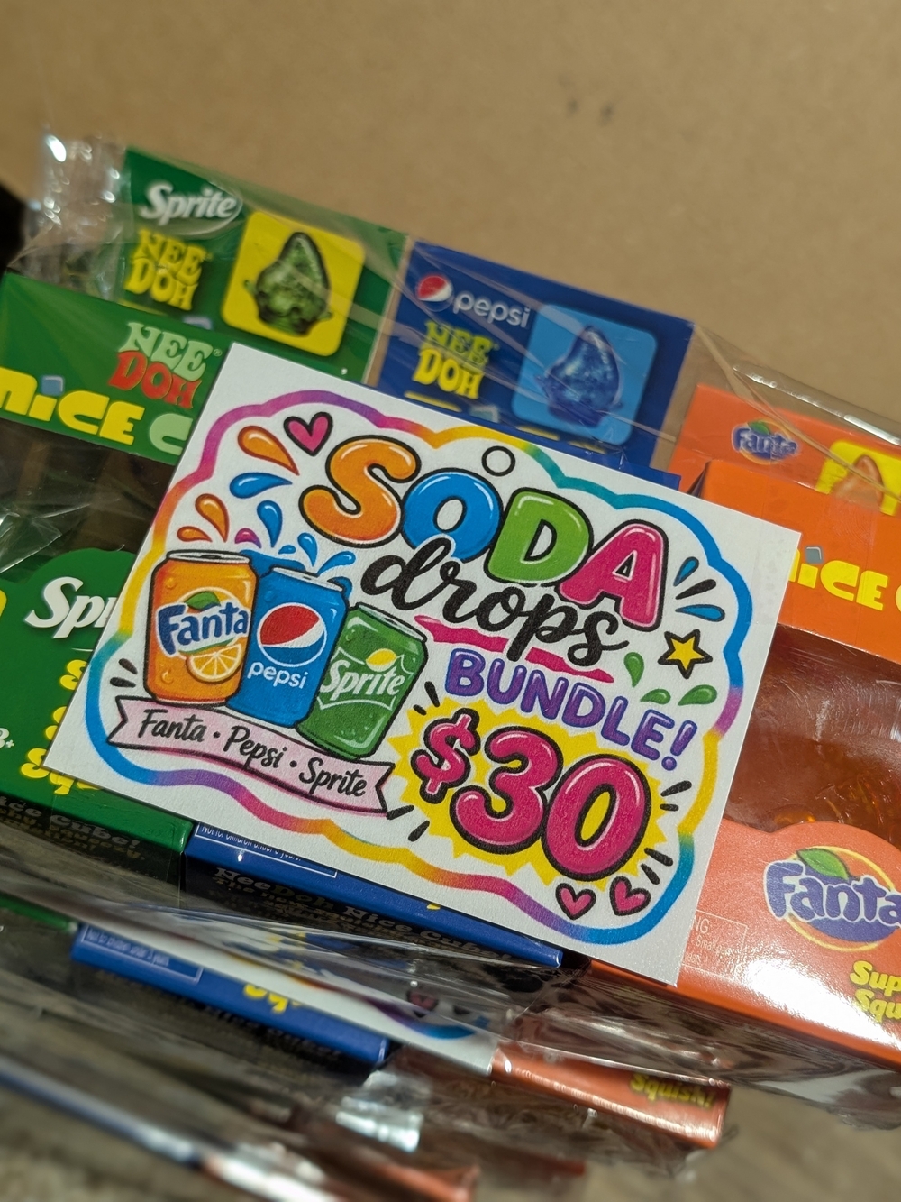 Soda Drops Bundle Pack - Fanta Pepsi Sprite - Colorful